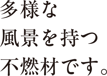 多様な風景を持つ不燃材です。